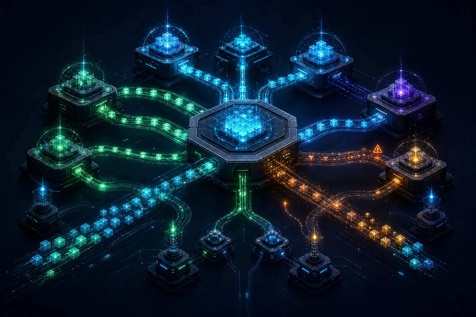 Dark technical routing network visualization representing Kimi K2.6 model connectivity